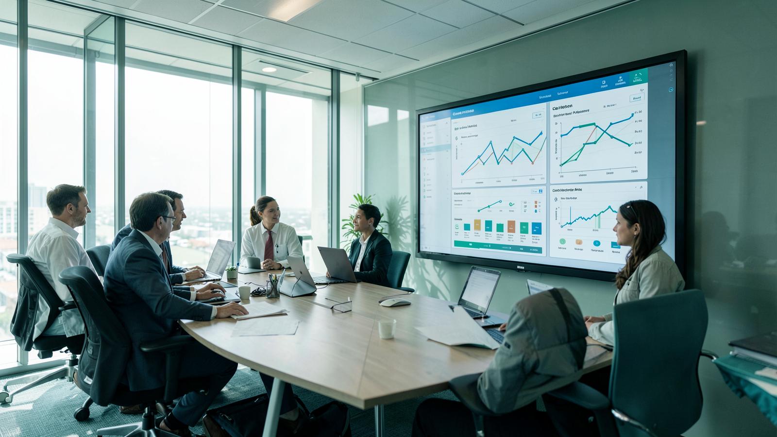 Payer network operations leaders reviewing care-access dashboards while comparing AI referral management platforms.