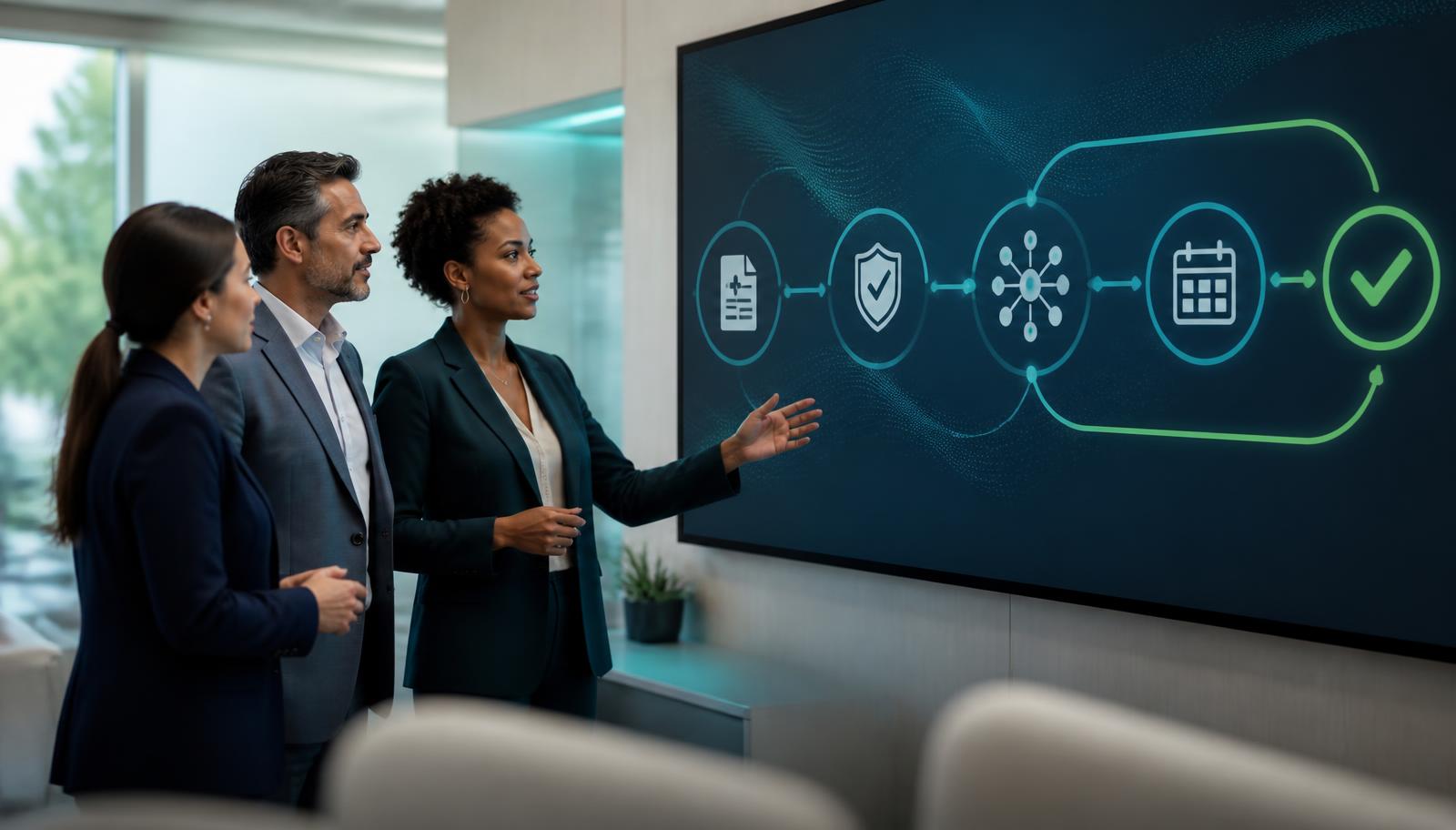 Healthcare leaders evaluating a connected prior authorization and referral automation workflow.